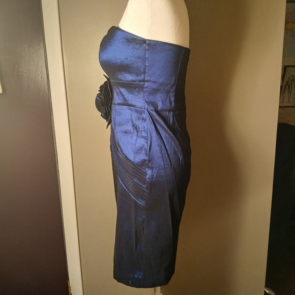 Woman's Navy Blue Cocktail Party Evening Dress M - Picture 3 of 5